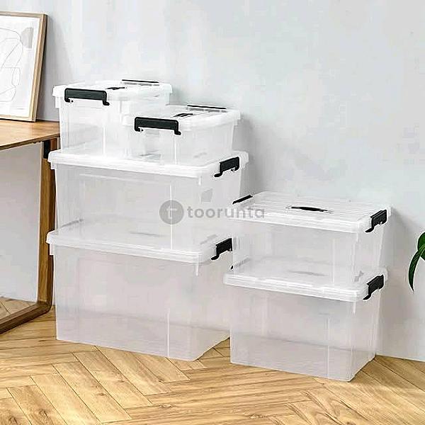 Stb-130 Reinforced Storage Box With Handle | Transparent | 12l (42x30x16.8 Cm)
