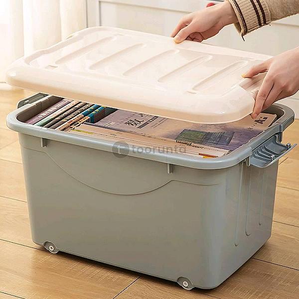 Stb Embrace | Extra Large Storage Bin Box With Lid With Wheel I 208 (120 L)