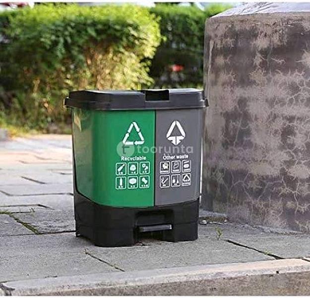 Segregation Dual Waste Dustbin For Wet Dry And Recyclable Waste 60 Litres 30 + 30 With Removable Bin