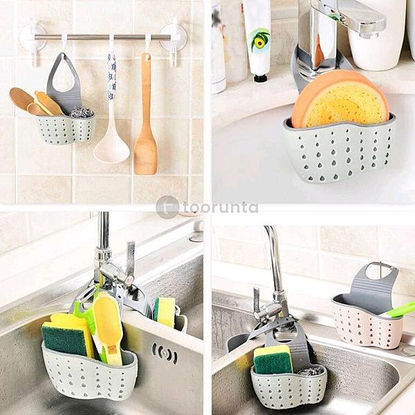 Racksense / Sink Shelf Soap Sponge Drain Rack Bathroom Holder Kitchen Storage Suction Cup Organizer Sink Kitchen