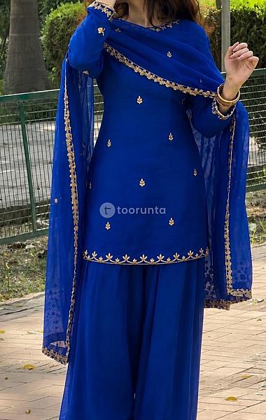 Hand Worked Sharara Kurthi Set