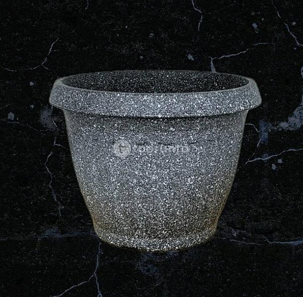 Poly Garden / Ribbed Plastic Flower Pot Stone Painted – Pfp-2004p : 23 Cm Diameter X 17cm Height