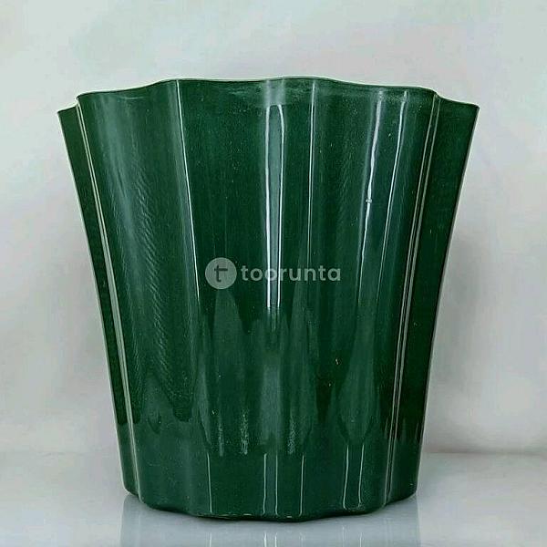 Poly Garden / Plastic Flower Pot Green -3866-c (22.7×21 Cm )