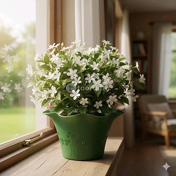 Poly Garden / Plastic Flower Pot Green -3826-c (25.5×13.5 Cm)