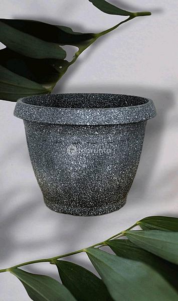 Poly Garden / Ribbed Plastic Flower Pot Stone Painted – Pfp-2007p : 32 Cm Diameter X 24.5cm Height