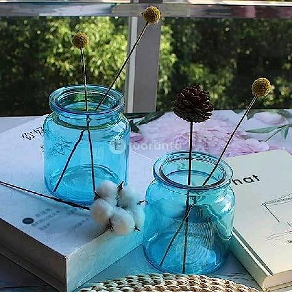 Floral Essence / Glass Vase Small Bud Vase For Flowers, Glass Bottles Round Vintage Glass Vase Home Decor For Living Room Decorations, 3.9″x 4.5″