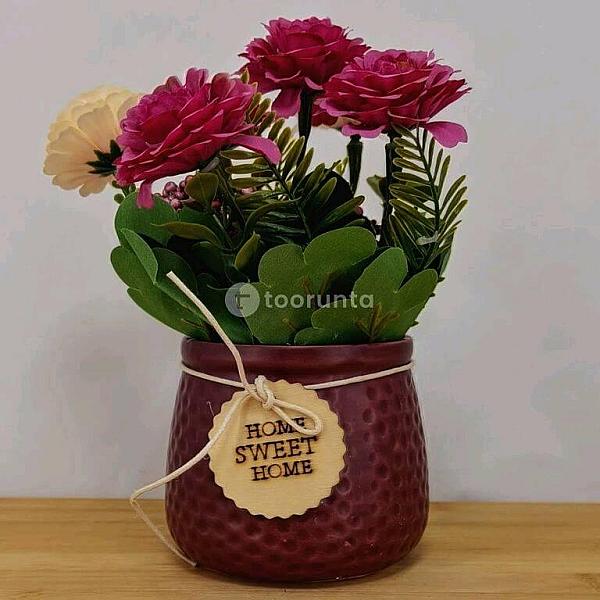 Artificial Flower Ceramic Pot (Pc277)