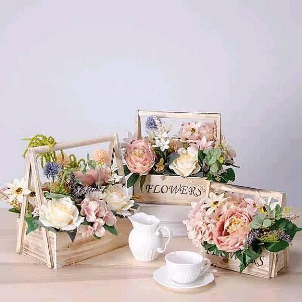 Artificial Flower Wood Box (Pc4)
