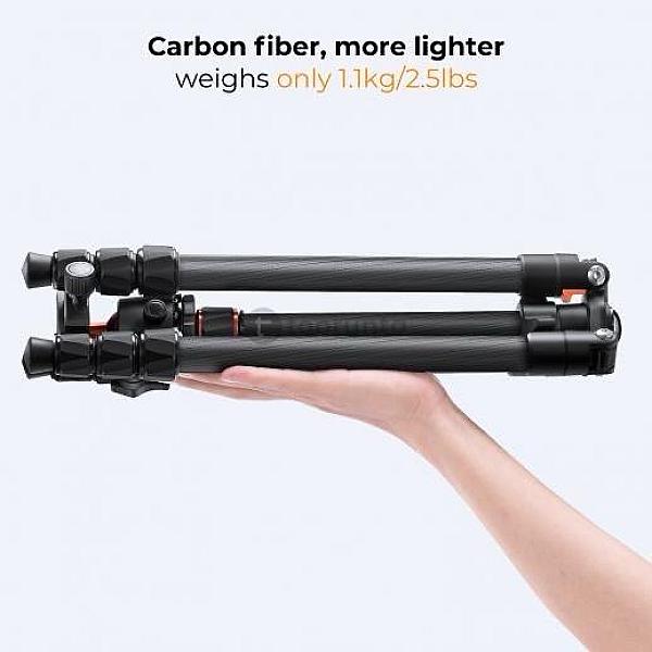 64-inch Carbon Fiber Travel Camera Tripod With 1.4" Metal Ball Head