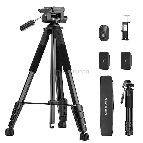 K&f Concept Kf09.126 Camera Tripod 75″ Lightweight Portable Travel Outdoor Dslr Tripods For Camera Phone Video Recording