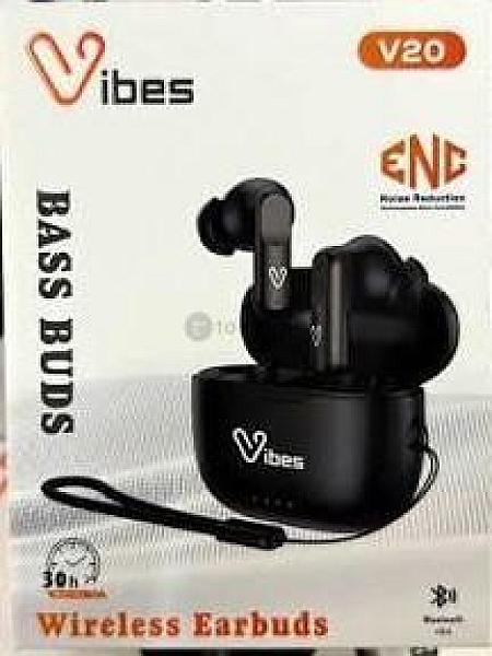 Vibes V20 Wireless Earbuds | Bluetooth 5.4 Tws | 10mm Driver | Quad Mic Enc | 45ms Game Mode | 30hrs Playback | Touch Control | Ipx4 Sweat & Water Resistant