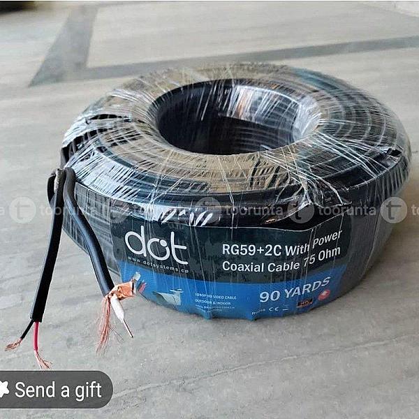 Cctv Cable Rg59+2c 90y With Power Coaxial 75 Ohm Indoor/outdoor Dot