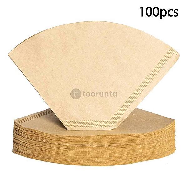 100 Pcs Coffee Filters Disposable Cone Paper Coffee Filter Natural Unbleached Filter 4-6 Cup For Pour Over Coffee Makers